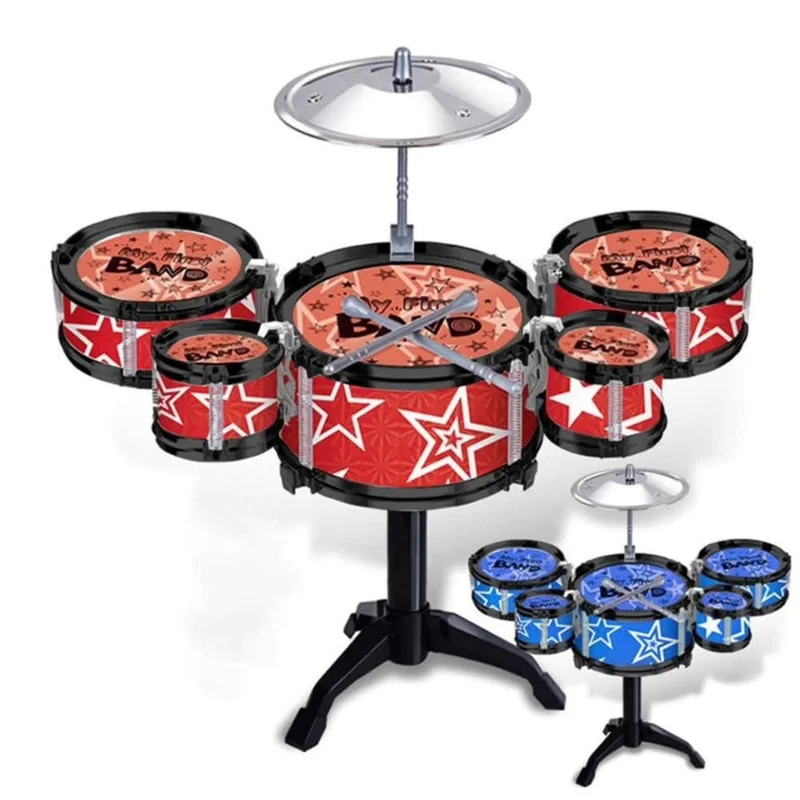 My First Band: Junior 5-Drum Percussion Set – Complete Kids' Drum Kit with Cymbal, Stool, and Drumsticks